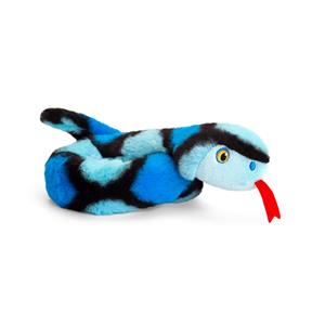 Pluche knuffel dier kleine opgerolde slang blauw 65 cm -