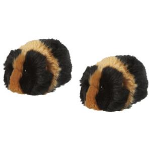 Nature Planet 2x stuks pluche knuffel cavia 13 cm zwart/bruin -