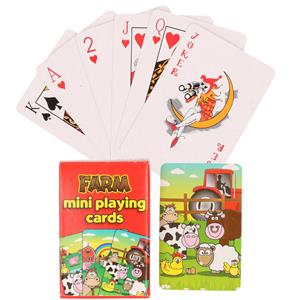 2x Pakjes Mini Boerderij Dieren Thema Speelkaarten 6 X 4 Cm In Doosje - Kaartspel