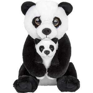 Nature Planet Pluche familie Zwart/witte Pandas knuffels van 22 cm -