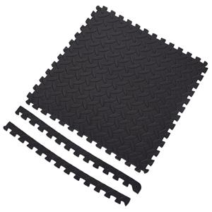 6x Foam vloermat/zwembad tegels zwart 40 x 40 cm - Wasmachine - Fitness - Multifunctioneel