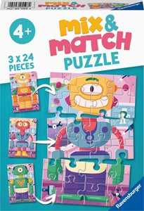 Ravensburger Mix & Match - Schattige Robots Puzzel (3 x 24 stukjes)