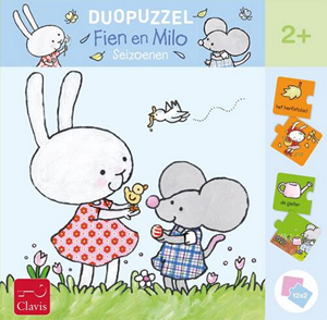 Clavis Fien en Milo Seizoenen Puzzel (2 x 12 stukjes)