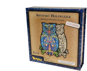 Philos 9084 - Artefakt Holzpuzzle 2in1 Eule