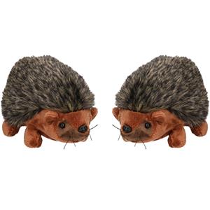 Cornelissen Set van 2x stuks pluche knuffel dieren Egel van 17 cm -