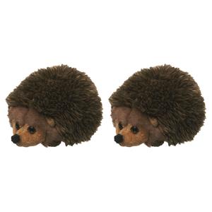 Nature Planet Familie van 2x stuks pluche kleine Egel knuffel van 13 cm - Dieren speelgoed knuffels cadeau - Knuffeldieren - Knuffeldier