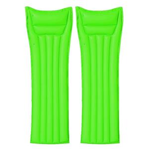 BSTW Set van 2x stuks bestway basic opblaasbaar luchtbed groen 183 cm volwassenen -