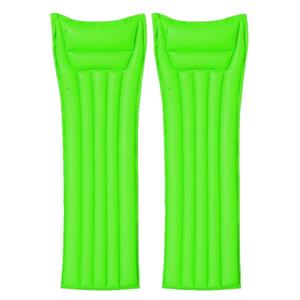 BSTW Set van 2x stuks bestway basic opblaasbaar luchtbed groen 183 cm volwassenen -