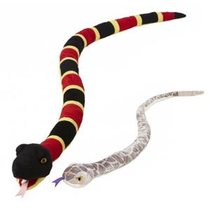 Pluche dieren knuffels 2x slangen van 145 cm -