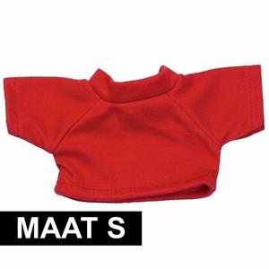 Rood shirt voor Clothies knuffeldier 10 x 8 cm -