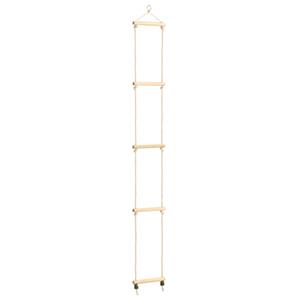 VidaXL Touwladder 30x168 Cm Massief Hout En Pe