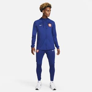 Nederland Strike  Dri-FIT voetbaltrainingspak met capuchon voor heren - Blauw