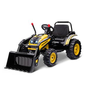 HOMCOM traptractor zittende graafmachine voor kinderen off-road voertuigen 2 instelbare snelheden tot 25 kg belastbaar met muziek schoparmen 3-5 jaar