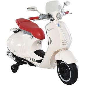 HOMCOM elektrisch voertuig kindermotor fiets met MP3-muziek verlichting 3-6 jaar wit | Aosom Netherlands