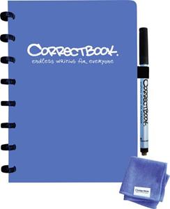 Correctbook A5 Original: uitwisbaar / herbruikbaar notitieboek, blanco, Earthy Blue (blauw)