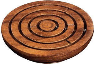 Philos 3200 - Labyrinth, rund 12,5 cm aus Holz, Geschicklichkeitsspiel, Motorikspiel