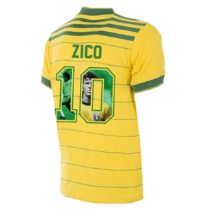 Brazilië Retro Voetbalshirt 1984 + Zico 10 (Photo Style)