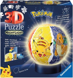 Ravensburger 3D Puzzel - Pokemon Bal Nachtlamp (72 stukjes)