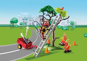 Playset Playmobil Duck On Call Feuerwehrmann Wagenheber 70917 (32 Pcs)