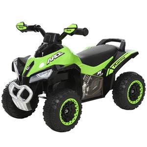 HOMCOM kinderauto trapauto met voeten schuiven kinderauto kindervoertuig voor 18-36 maanden licht muziek kunststof staal groen 67,5 x 38 x 44 cm