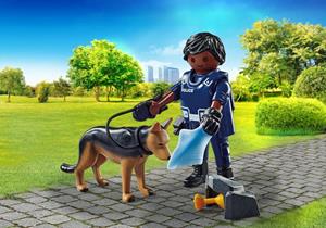 Politieagent met speurhond
