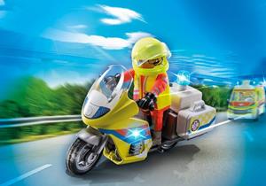 PLAYMOBIL 71205 Notarzt-Motorrad mit Blinklicht, Konstruktionsspielzeug