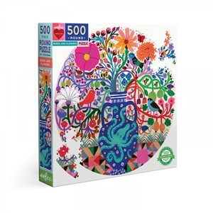 Eeboo - Birds And Flowers Rond (500 Stukjes)