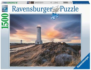 Prachtige Lucht Boven De Vuurtoren Van Akranes, IJsland (1500 Stukjes)
