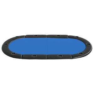 Vidaxl Poker-tischauflage Klappbar 10 Spieler Blau 208x106x3 Cm