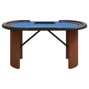 Vidaxl Pokertisch 10 Spieler Mit Chipablage Blau 160x80x75 Cm