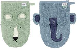 TRIXIE Washandje 2-pack | Mr. Polar Bear - Mrs. Elephant