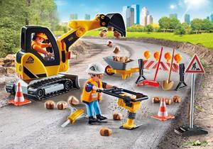 Playmobil Konstruktions-Spielset "Straßenbau (71045), City Action", (45 St.), Made in Europe