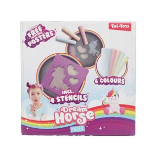 Toi-Toys Dream Horse Eenhoorn Stoepkrijtset Met 4 Sjablonen