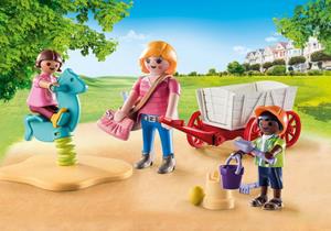 Playmobil Konstruktions-Spielset "Starter Pack, Erzieherin mit Bollerwagen (71258), City Life", (25 St.), Made in Europe