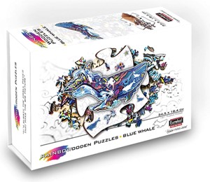 Eureka Rainbow Houten Puzzel - Blauwe Vinvis (101 stukjes)