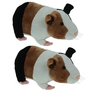 Nature Planet Set van 2x stuks pluche knuffel dieren Cavia van 20 cm -