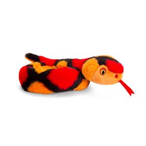 Pluche knuffel dier kleine opgerolde slang rood 65 cm -