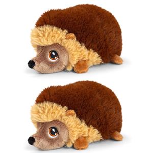 2x stuks pluche knuffel dier egel 18 cm -