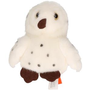 Wild Republic Pluche knuffel Uil vogel wit/zwarte stippen 13 cm -