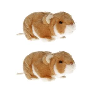 Semo 2x stuks pluche hamster knuffeltje 18 cm -