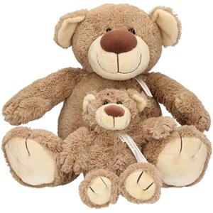 Happy Horse 2x Pluche mama en kind Bella knuffelberen 40/22 cm knuffels -