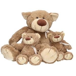 Happy Horse 3x Pluche mama en kind Bella knuffelberen 40/22 cm knuffels -