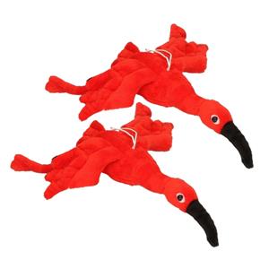 Cornelissen Set van 2x stuks pluche rode Ibis vogel knuffel cm -