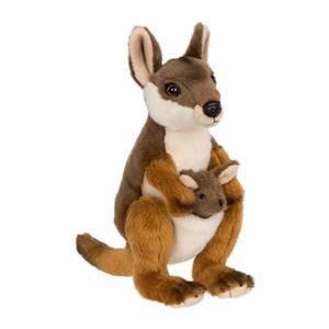 pluche kangoeroe met baby knuffel 19 cm -