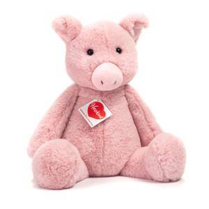 Hermann Teddy Knuffeldier varken/biggetje - pluche stof - premium kwaliteit knuffels - roze - 32 cm -