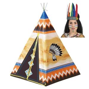Speelgoed indianen wigwam tipi tent 130 cm inclusief indianentooi -