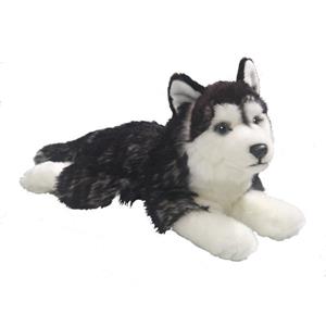 Pluche liggende Husky honden knuffel 32 cm -