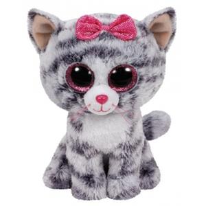 Ty Beanie Boo's Kiki pluche grijs kat knuffel 15 cm -