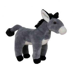 Pluche grijze ezel knuffel 24 cm speelgoed -