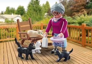 Oma met katten